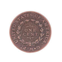 1792 Vereinigte Staaten 1 Cent Messingmünze - Klassisches Vintage-Gedenkstück