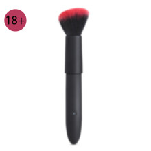 10-Speed Silicone Vibrator with Brush, Waterproof, USB Rechargeable, Black