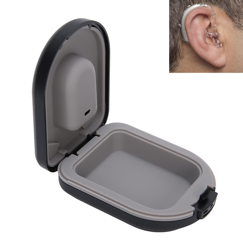 Black Waterproof Drop-Resistant Hearing Aid Case For Behind Ear Devices Color