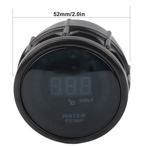 Black 52mm Digital Car Water Temp Meter 20‑150C with Sensor 2