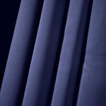 (Navy Blue, 46" x 54") OHS Ready Made Curtains Thermal Insulation Blackout Light Reducing Energy Efficient Ring Top Luxury Pair of Wi