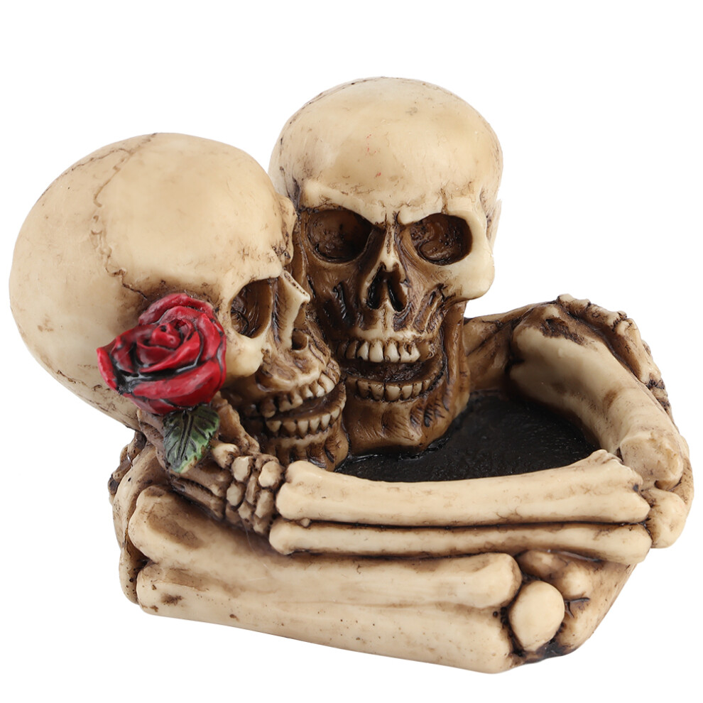 Resin Skeleton Ashtray For Halloween Decor Â 7Cm Tall, Heart Shaped 4961361180687
