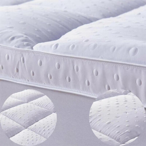 (4 FT Small Double) 3D Bubble Microfiber Luxury Mattress Topper , 5cm Deep, Extra Soft, Thick Box Shape with Elastic Corners for 1
