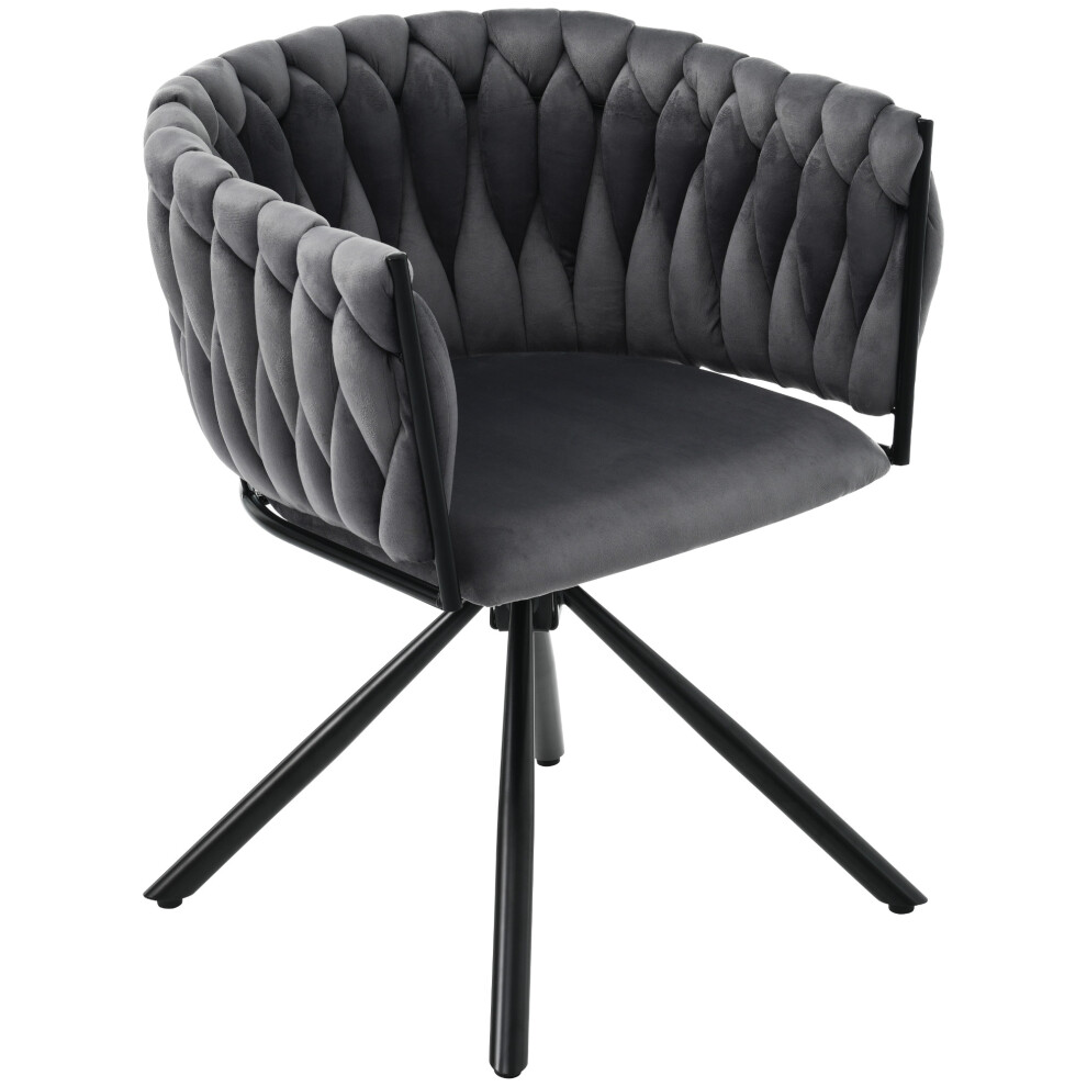 Set of 4 Velvet Swivel Chairs Gray Leisure Dining & Bedroom Seats Metal Support Legs Light Luxury Design SKU: 310506AAG-4-image-OPC-PMYW2F5-NEW