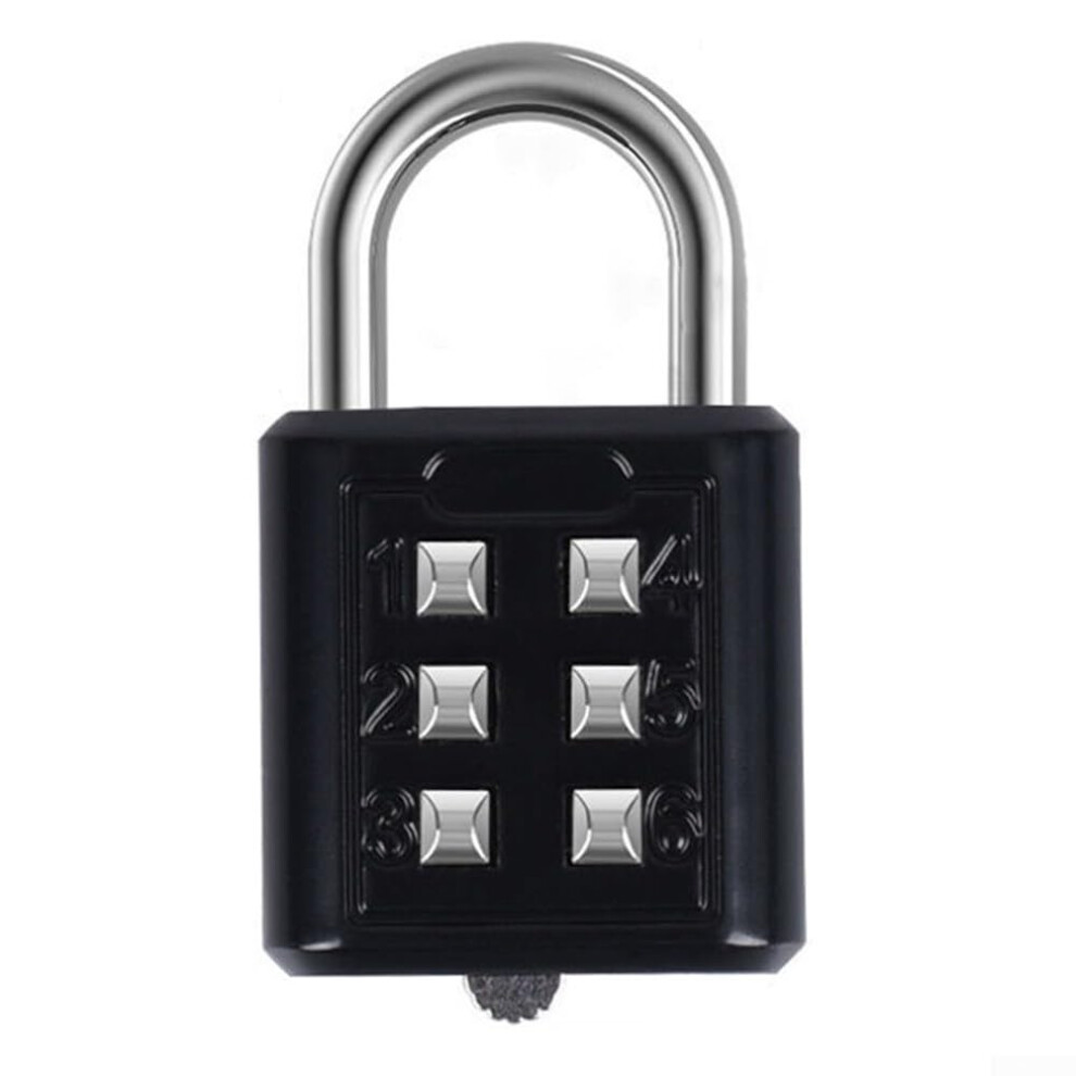 Zinc Alloy 6 Digit Combination Padlock for Suitcases and Travel Bags, For Password Lock with Steel Shackle for Enhanced Security (Black)-image-OPC-PMYW2FK-NEW
