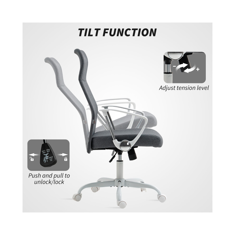 Grey Fabric High Back Office Chair with Ergonomic Design Soft Padding and Adjustable Seat for Enhanced Comfort-image-OPC-PMYW2VN-NEW