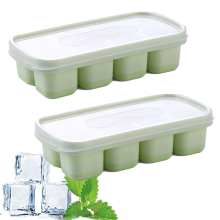 LFGB-zertifizierte Silikon-Eiswürfelformen, vielseitig einsetzbar mit einfacher Entnahme, abnehmbarem Deckel für optimale Frische und stapelbarem