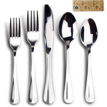 Servies set, roestvrij roestvrijstalen bestek met lood- en BPA-vrije samenstelling, gladde, spiegelglanzende randen, ergonomisch ontwerp,