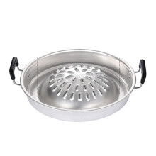 Aluminum BBQ Grill Pan for Stovetop, Adjustable Heat Control Smokeless Roasting Tray for Family Gatherings and Outdoor Cooking