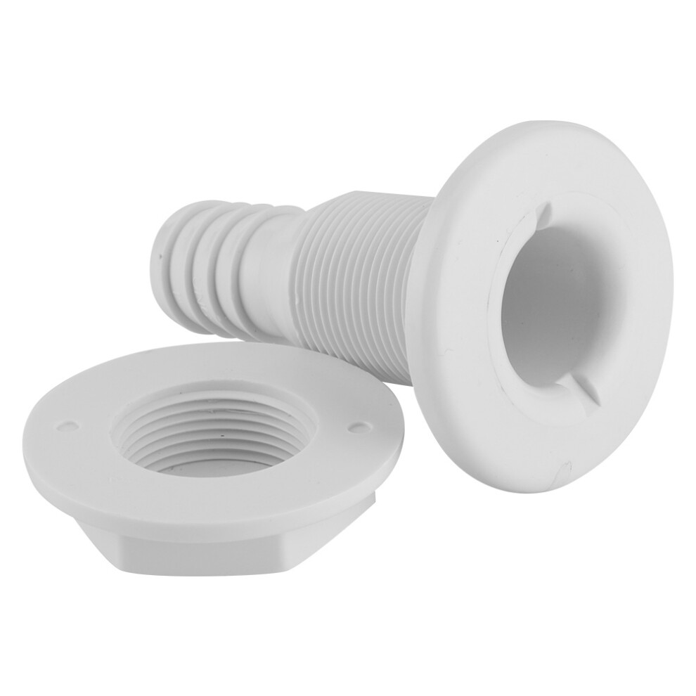 Nylon Plastic Marine Thru-Hull Bilge Pump Hose Fitting 2.4X3.7in White 7891361197057
