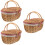 3Pcs Cesta De Com Alças E Tampa Rústica 9