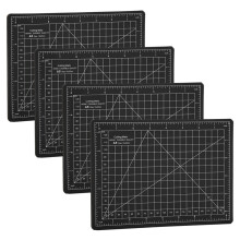 4Pcs A5 Black PVC Cutting Mats, 22x15cm, Craft & Engraving Pads