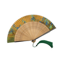 Éventail pliant chinois à main, en tissu pliable, en bambou,