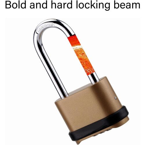 Sturdy Alloy Combination Lock Solid Body with Stylish Steel Shackles Portable Accessory for Multipurpose Security 1