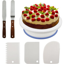 Artisan's Delight, Cake Leveler & Icing Spatula Set For Masterful Creations, Smooth Revolving Design Offers Unmatched Control, A 6-Piece Set To Unleas