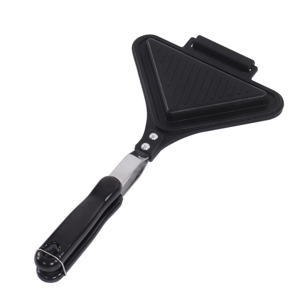 Non-Stick Cast Iron Grilling Pan, Double Sided Frying Pan For Healthy Meals, Foldable Sandwich Grill Maker With Insulated Handle, Induction Compatible-image-OPC-PMYWDKZ-NEW