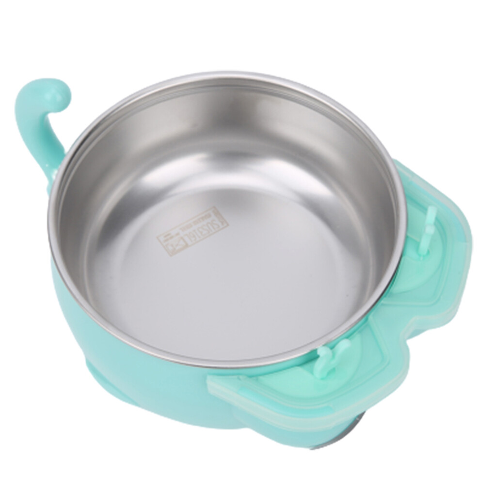Stainless Steel Baby Insulation Bowl with Suction Cup, Green, 250 ml
