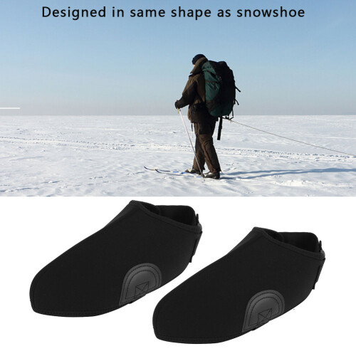 Black Polyester Snow Shoe Protector Pair for Skiing Boot Overshoes 2