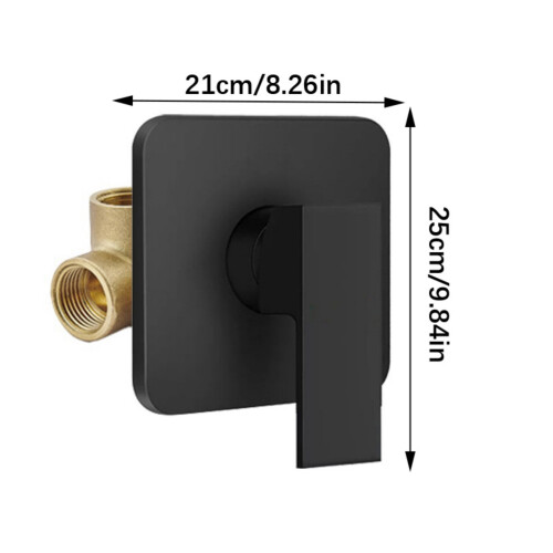 Dull Black Square Shower Device Cover Bronze Mixture Building 2