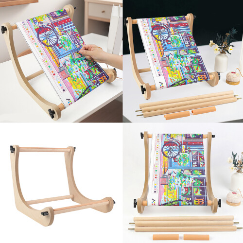 Travel Embroidery Armrest Adjustable Beechwood Frame For 1