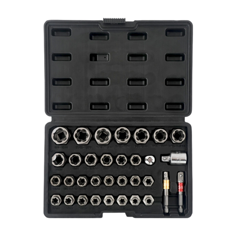 Reverse Thread Screw Extractors Set Solid Steel-33 piece set-image-OPC-PMYWQKC-NEW