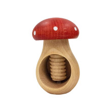 Ergonomische houten notenschiller, paddenstoel-Rood