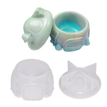 Ronde Paddestoelpot Casting Siliconen Mal met Deksel DIY-3