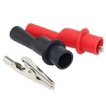 2 Stuks Heavy Duty Alligator Clip Rubber Alligator-zwart rood