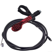 For Bicycle Dropper Seatpost Remote Lever with Internal and External Cable Routing, 22mm Aluminum Alloy Telescopic Seat Post Controller, Text(RED)