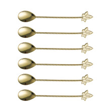 Pack of 6 Flexible Stirring Spoons in Zinc Alloy for-gold