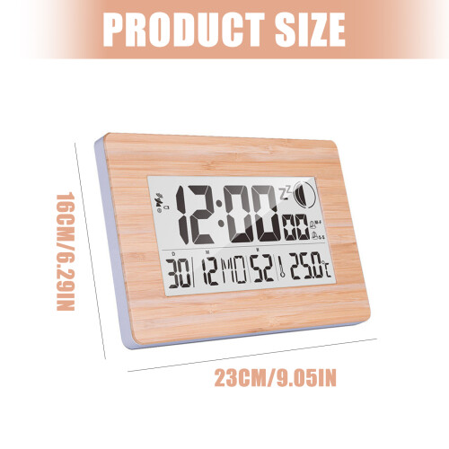 Battery Operated Alarm Clock LCD Display with Date Day 2