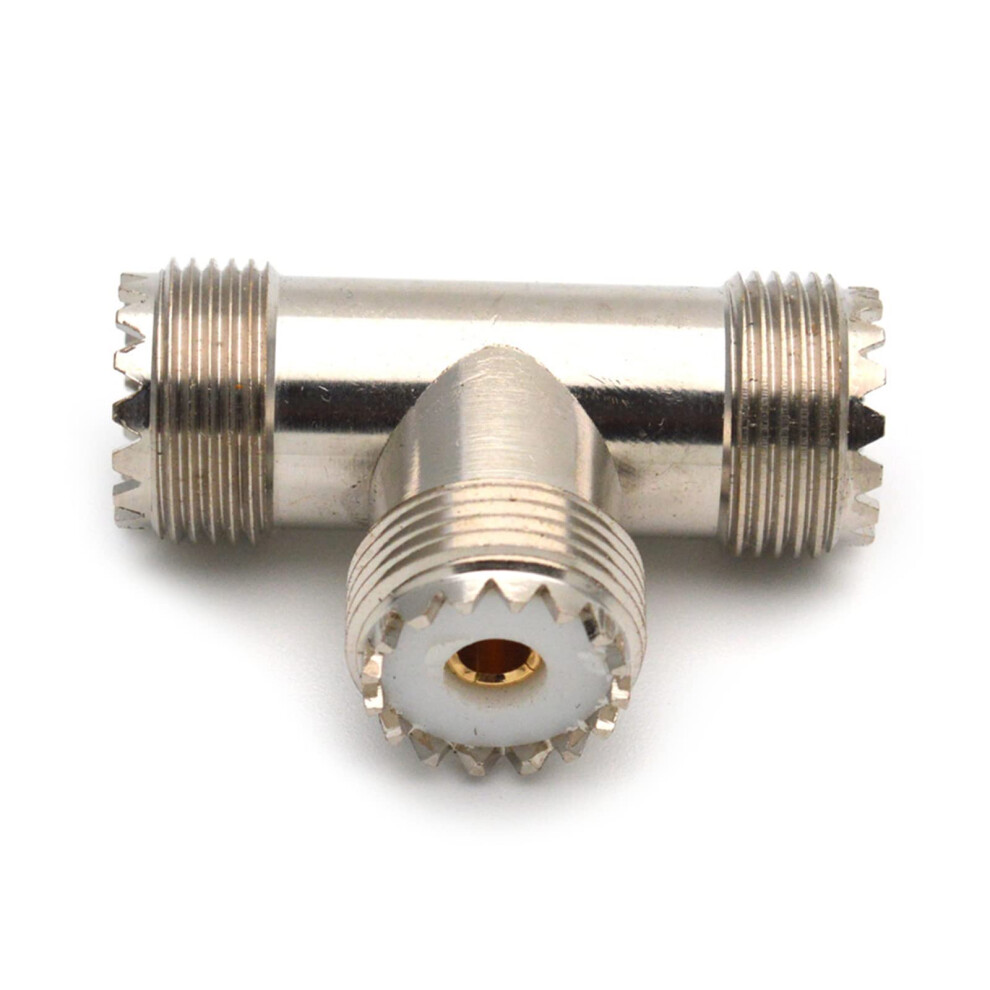 1Pc Sl16 Uhf Female Triple Type 3Way Splitter Connector S0239 To Double Female Type T Adapter 9105992085736
