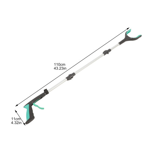 Faltbarer Müllpicker Müllzange Aluminium Grün Ergonomisch 1