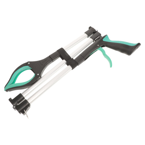 Faltbarer Müllpicker Müllzange Aluminium Grün Ergonomisch 2