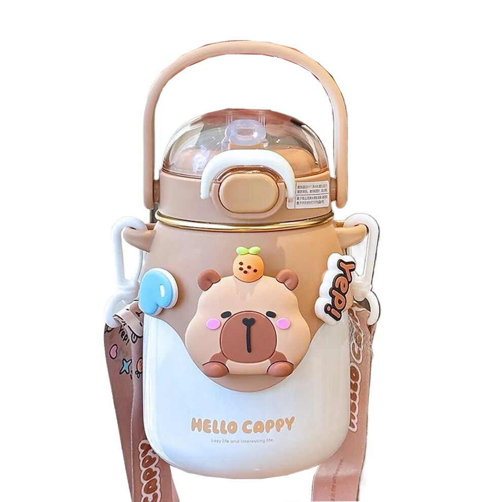 (700ML white) Capybara Cartoon Water Bottle Stay Cool Of Fun Capybara Cartoon Water-image-OPC-PMYXDBS-NEW