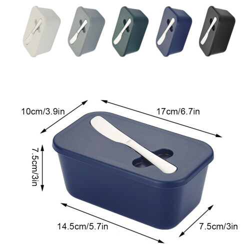 (black) Crack Resistant Ceramic Butter Dish For Better Preservation Groove ABS 1