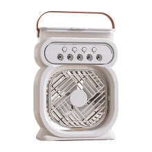 (white) ABS Large Capacity Battery Air Cooler Fan With LED Night Light 450ML