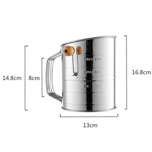 Κοσκινιστής αλευριού Kitchen Essential, λεπτό πλέγμα με περιστροφικό χειροκίνητο 1