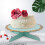 Ροζ βάση 3 επιπέδων για cupcakes, κομψή θήκη για επιδόρπιο τούρτας με λουλουδάτο 2