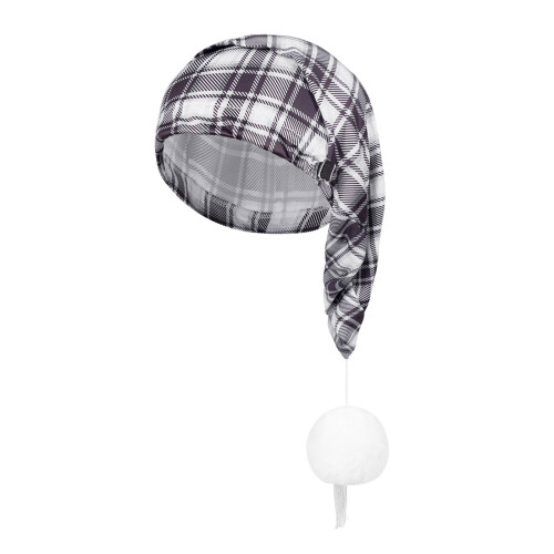 Karierte Weihnachtsmannmütze, verdickte Plaids für-hellgrau