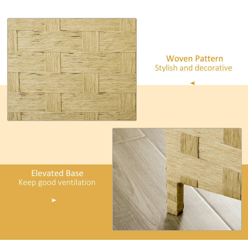 Freestanding 4-Panel Room Divider Wave Fibre Privacy Screen Folding Indoor Partition Wall for Bedroom Office 170cm Brown-image-OPC-PMYXTSJ-NEW