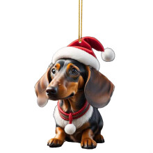 Cartoon Hund Auto Anhänger Rückspiegel Anhänger Bäume-3