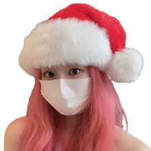 Cosplay Santa Beanie with Pompoms Red Color Adult Teenagers-Red