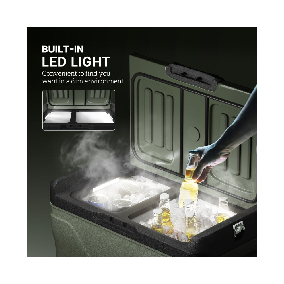 Car Fridge Cooler 45L Two Compartments Green Portable Eco-Friendly SUV Vehicle Cooler for Travel and Camping-image-OPC-PMYXWFJ-NEW