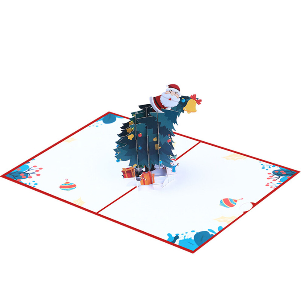 Festive Pop Up Christmas Cards 3D Tree and Santa Delightful