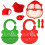 Silicone Tableware Set Christmas Themed Washable Children-Red 2