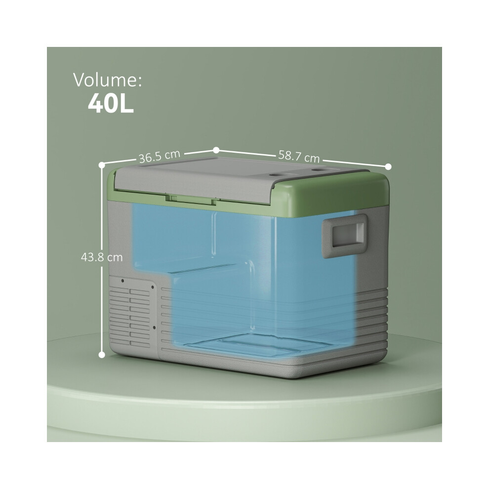 Portable 40L Car Refrigerator Light Green and Grey Automotive Cooler with Fast Cooling User-Friendly Interface Durable Material-image-OPC-PMYXXPX-NEW