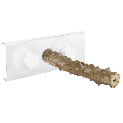 Papageien-Duschständer 20CM Außenvogelast mit Holzmaterial & Saugnapf 1