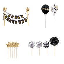 Decorazioni per cupcake a forma di stella dorata per torte di compleanno, applicazioni versatili per decorazioni di dolci per matrimoni, addii al