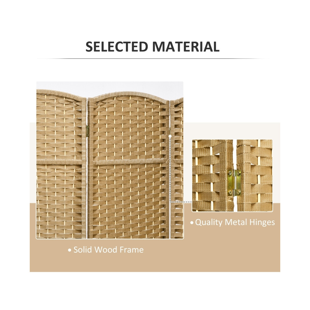 Natural 6 Panel Folding Room Divider Privacy Screen 240x170cm Freestanding for Living Room Bedroom Office-image-OPC-PMYY6N6-NEW